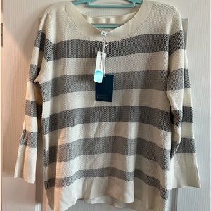 NWT Market & Spruce Striped Waffle Stitch Sweater